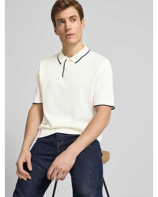 SELECTED Poloshirt Mit 1/2-Ärmel Modell 'Mattis' in Natural für Herren
