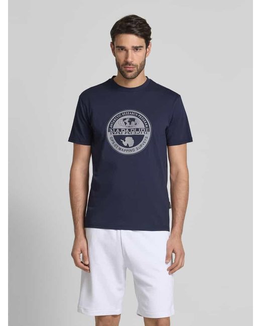 Napapijri T-Shirt Mit Label-Print in Blue für Herren