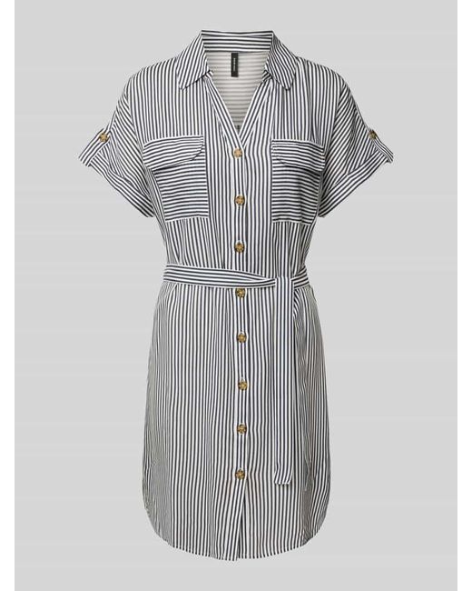 Vero Moda Gray Tailliertes Minikleid aus reiner Viskose Modell 'BUMPY'