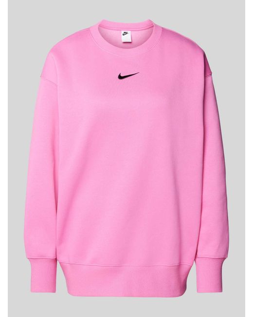 Nike Oversized Sweatshirt Met Labelstitching in het Pink