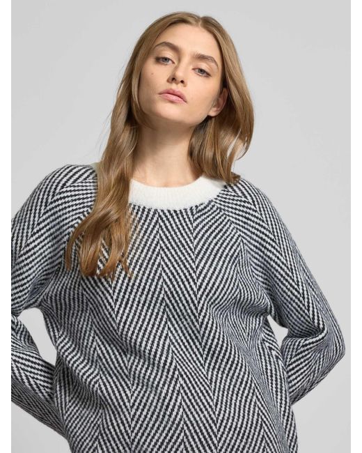 Pieces Regular Fit Gebreide Pullover Met Wol, Model 'Olena' in het Gray