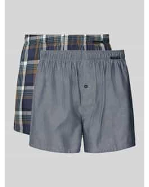 Schiesser Relaxed Fit Boxershort Met Logopatch in het Blue voor heren