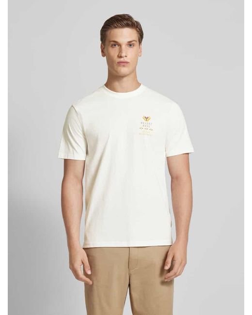 Only & Sons Slim Fit T-Shirt mit Motiv-Print Modell 'BASIC' in White für Herren