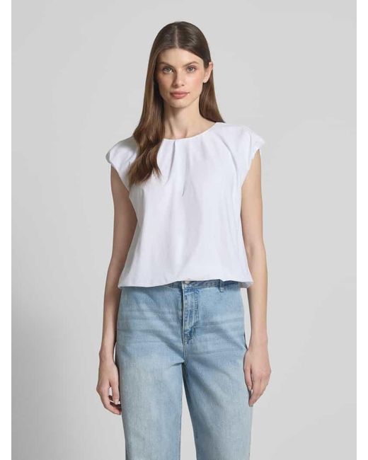 Zero White Regular Fit Kurzarmbluse mit Kappärmeln
