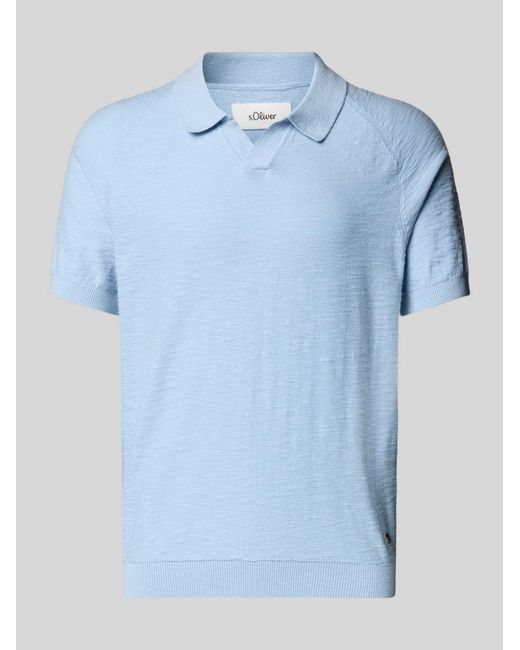 S.oliver Regular Fit Poloshirt Met Structuur Van Vlamgaren in het Blue voor heren