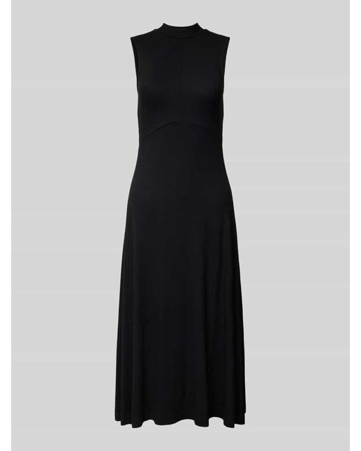 EDITED Black Midikleid in Ripp-Optik Modell 'Talia'