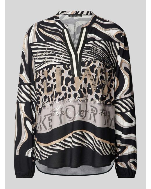 Betty Barclay Regular Fit Blouseshirt Van Viscose Met Tuniekkraag in het Black