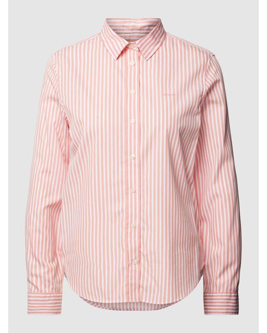 Gant Overhemdblouse Van Katoen Met Streepmotief in het Pink