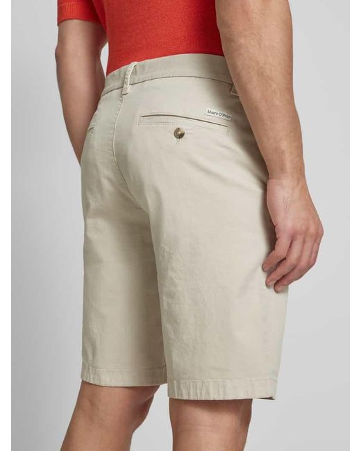 Marc O' Polo Regular Fit Bermudas aus Twill-Baumwoll-Mix Modell 'RESO JOGGER' in Natural für Herren