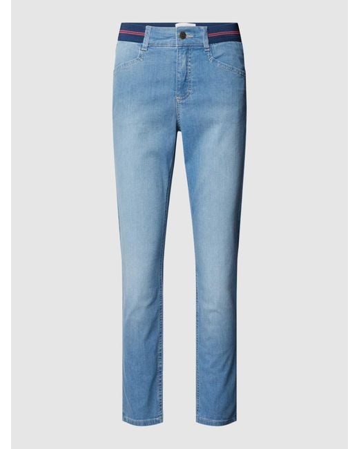 ANGELS Blue Skinny Fit Jeans mit verkürztem Schnitt Modell 'ORNELLA SPORTY'