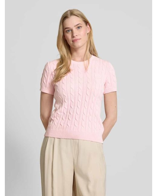 Ralph Lauren Pink Strickpullover in kurzärmeligem Design