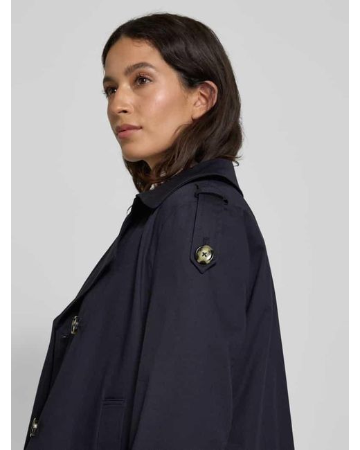 AMBER & JUNE Blue Trenchcoat mit Leistentaschen
