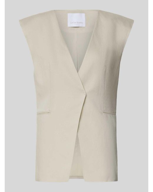 LeGer By Lena Gercke Gilet Van Een Mix Van Linnen En Viscose Met Paspelzakken, Model 'Frej' in het Natural
