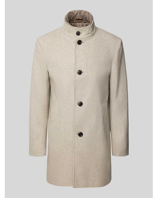 Joop! Lange Jas Van Wolmix Met Opstaande Kraag, Model 'Maico' in het Natural voor heren