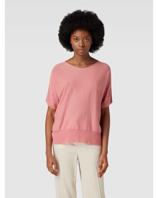 Drykorn Pink Strickshirt mit Rundhalsausschnitt Modell 'SOMELI'