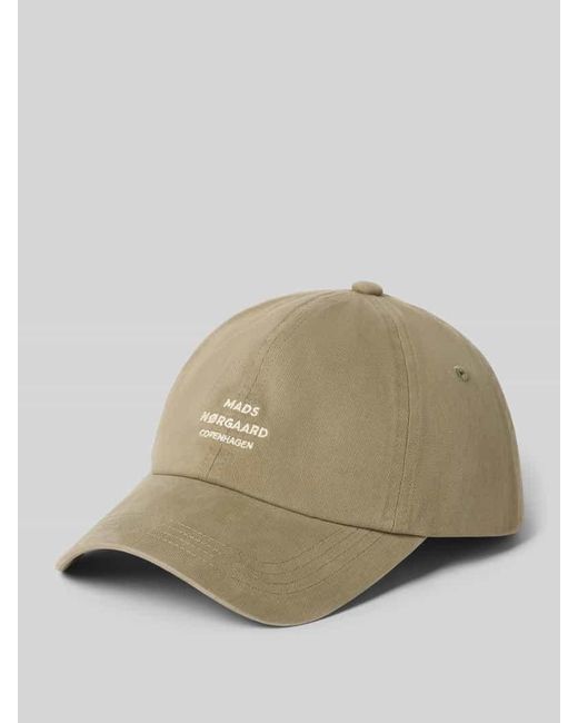 Mads Nørgaard Natural Basecap mit Label-Stitching