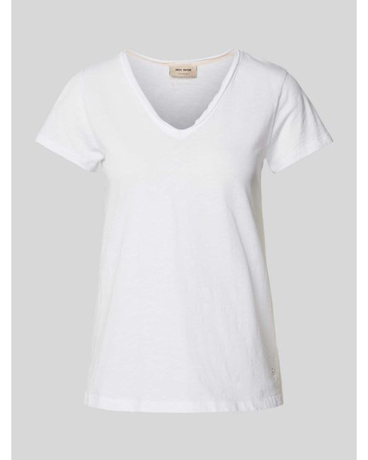 Mos Mosh White T-Shirt mit V-Ausschnitt