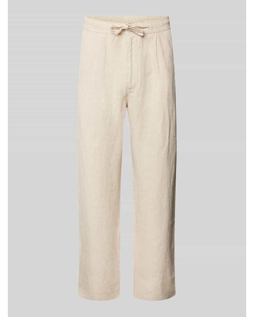 Knowledge Cotton Loose Fit Hose mit Tunnelzug in Natural für Herren