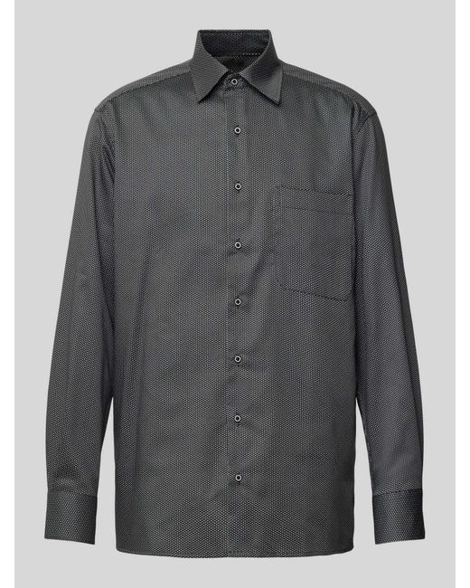 Eterna Comfort Fit Zakelijk Overhemd Met Borstzak in het Gray voor heren