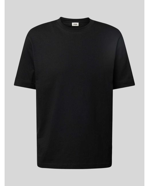 Drykorn T-shirt Met Geribde Ronde Hals in het Black voor heren