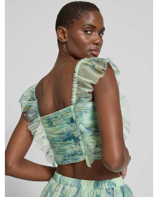 LACE & BEADS Green Top mit Volants