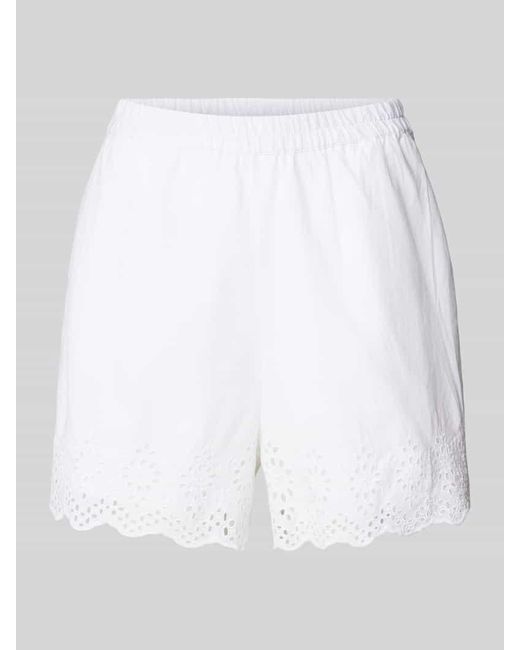 ONLY White Shorts mit Lochstickerei Modell 'LOU'