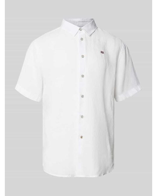 Napapijri Freizeithemd aus Leinen in White für Herren