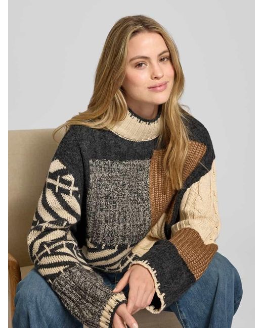 Jake*s Multicolor Strickpullover mit Zopfmuster