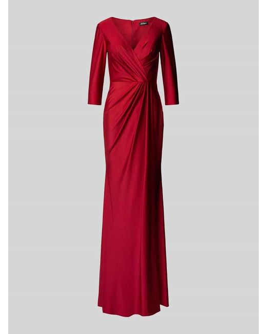 Unique Red Abendkleid Mit V-Ausschnitt