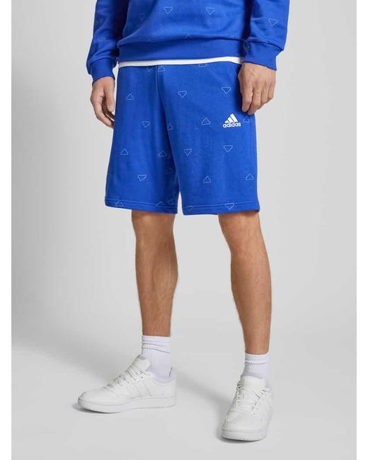 Adidas Sweatshorts mit Label-Stitching in Blue für Herren