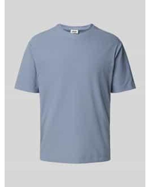 Drykorn T-shirt Met Geribde Ronde Hals in het Blue voor heren