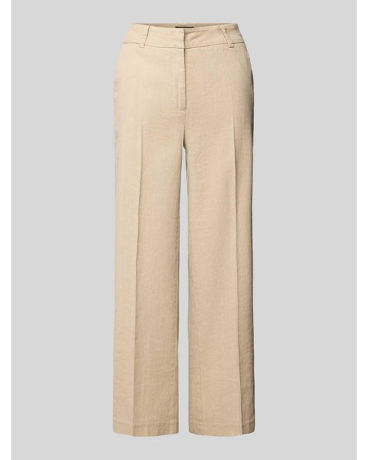 Cambio Linnen Broek Met Persplooien in het Natural