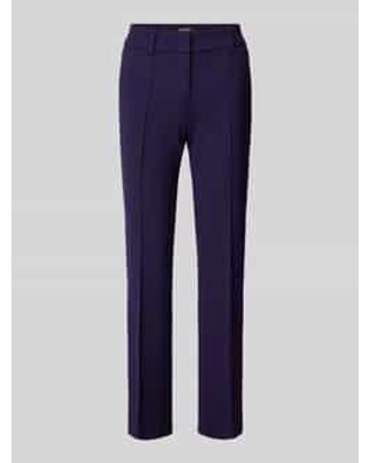Cambio Slim Fit Stoffen Broek Met Vaste Persplooien, Model 'Farah' in het Blue