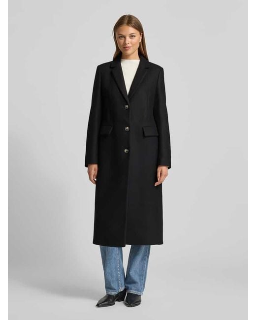 Tommy Hilfiger Black Regular Fit Wollmantel mit Kaschmir-Anteil
