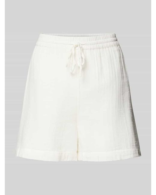 Pieces White High Waist Shorts mit elastischem Bund Modell 'STINA'