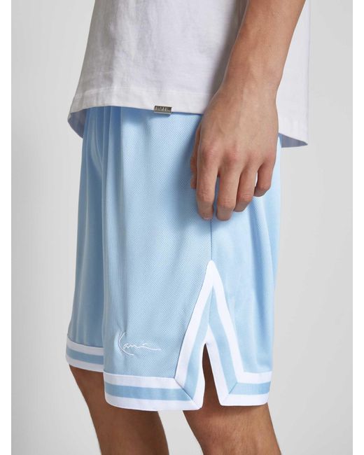 Karlkani Korte baggy Fit Broek Met Labelstitching in het Blue voor heren