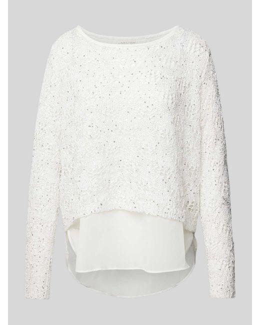 Apricot Regular Fit Gebreide Pullover Met Pailletten in het White
