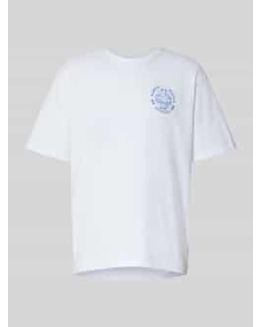 Edwin T-Shirt Met Labelprint, Model Music Channel' in het White voor heren