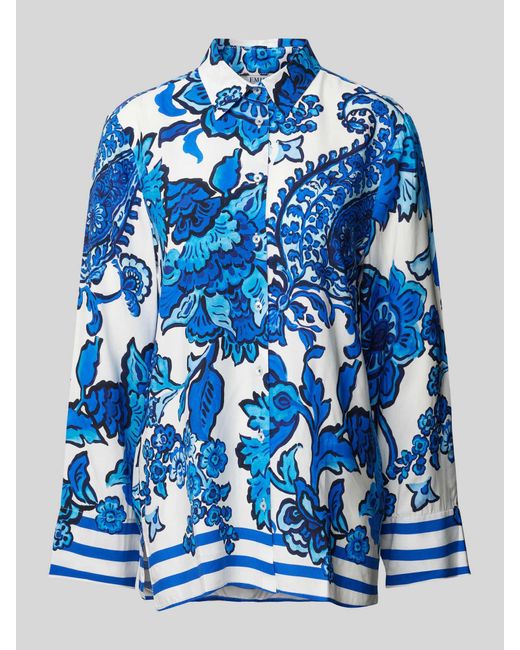 Emily Van Den Bergh Blue Bluse mit floralem Print