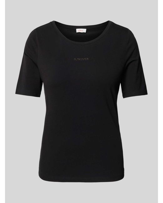S.oliver T-shirt Met Labelprint in het Black
