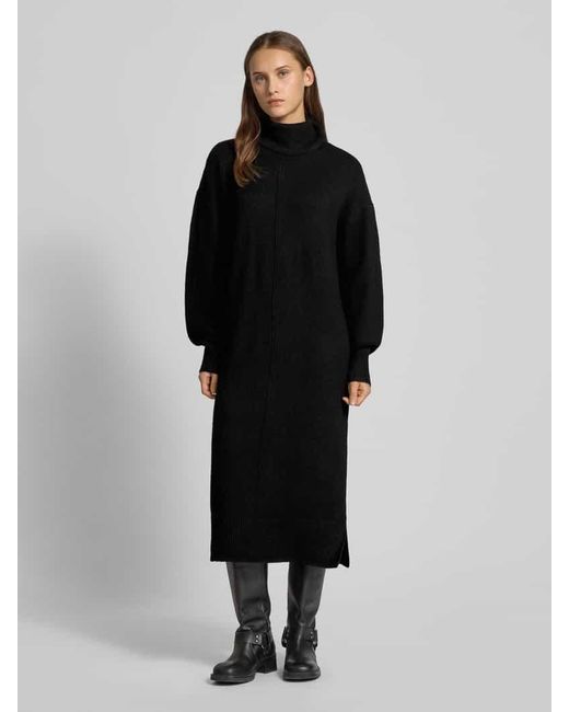 Pieces Black Oversized Strickkleid mit Wollanteil Modell 'MALOU'