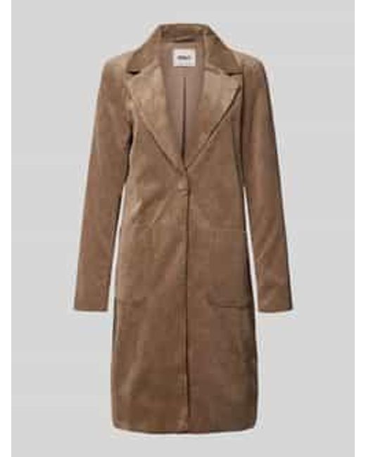 ONLY Regular Fit Lange Corduroy Jas Met Reverskraag, Model 'Astrid' in het Natural