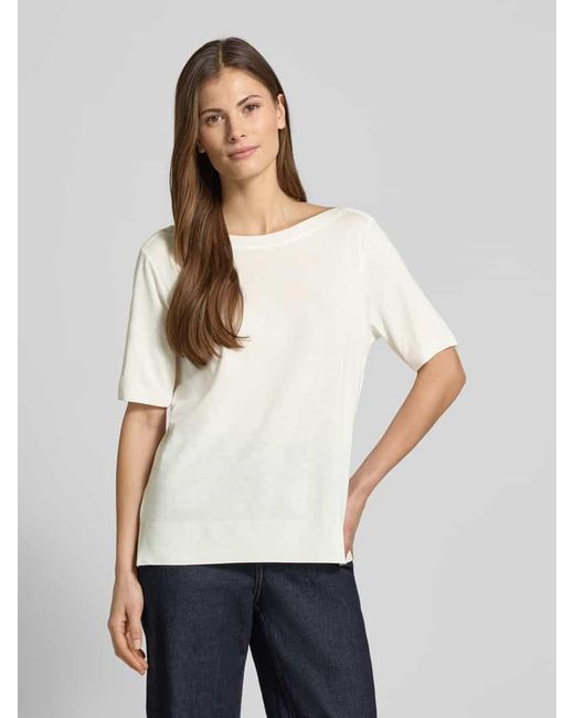 Marc O' Polo White Regular Fit T-Shirt aus Lyocell-Baumwoll-Mix