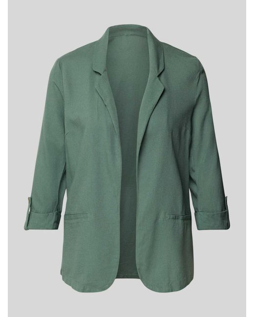 Vero Moda Regular Fit Blazer Van Een Mix Van Viscose En Linnen in het Green