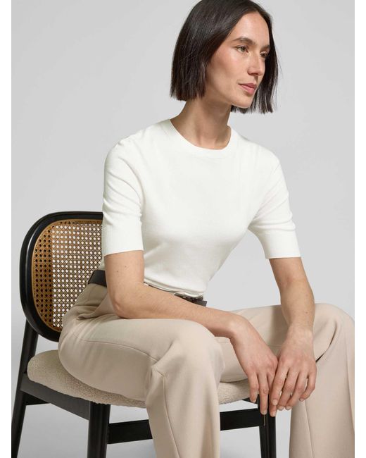 S.oliver Slim Fit Gebreide Trui Van Viscosemix in het White
