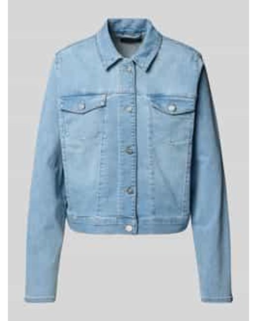 Comma, Jeansjack Met Knoopsluiting in het Blue