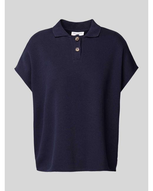 Marc O' Polo Poloshirt Met Korte Knoopsluiting in het Blue
