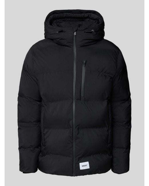Khujo Gewatteerd Jack Met Capuchon, Model 'Silas' in het Black voor heren