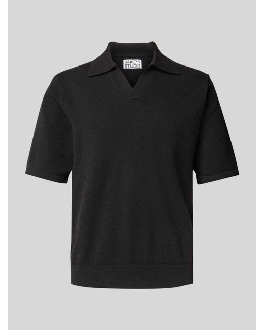 JAKE*S STUDIO MEN Poloshirt Met Structuurpatroon in het Black voor heren