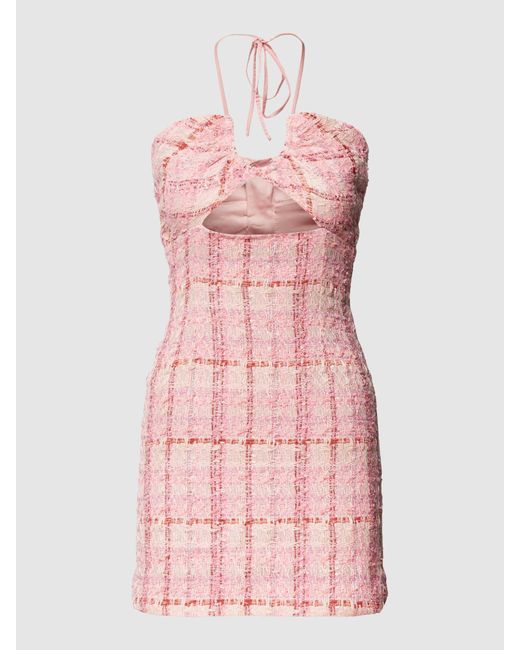 Bardot Mini-jurk Met Halter in het Pink